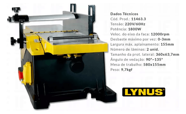 PDL-600 PLAINA DESEMPENADEIRA LYNUS 6 220V 