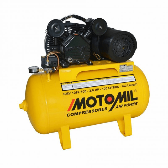 Compressor De Ar 2hp 140psi Cmv-10pl/100a Motomil Cor Amarelo Fase elétrica Monofásica Frequência 60 Hz 220V